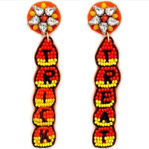 Halloween Candy Corn Beaded Earrings